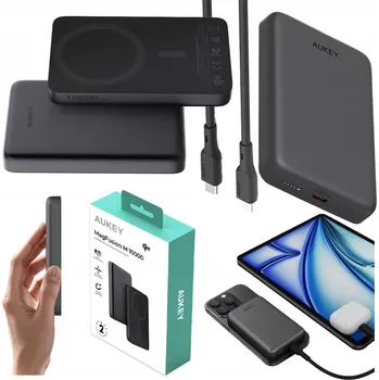 Powerbanka Powerbanka 10000 mAh QI2 bezdrátové nabíjení MagFusion AUKEY PB-MS08