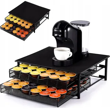 Stojan na kapsle DRŽÁK ORGANIZÉRU NA KÁVOVÉ KAPSLÍ 2 ZÁSUVKY NÁDOBA DÁVKOVAČ NA NÁDOBY