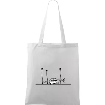 Surf on - Taška bavlněná - 42 x 38 cm ( Bílá )