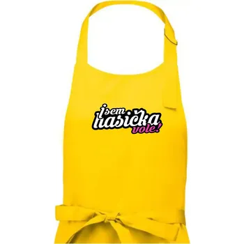 Kuchyňská zástěra Jsem hasička vole! - Dámská zástěra na vaření - Univerzální velikost ( Žlutá )