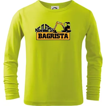 Dětská móda Nejlepší bagrista minibagr - Triko dětské Long Sleeve - 134 cm/8 let ( Limetková )