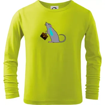 Dětská móda Krysa kancelářská barevná (Moňas) - Triko dětské Long Sleeve - 122 cm/6 let ( Limetková )