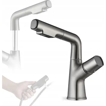 Vodovodní baterie Umyvadlová baterie Velaris šedá Grafit moderní Vytahovací Sprcha Baterie