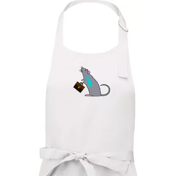 Kuchyňská zástěra Krysa kancelářská barevná (Moňas) - Dámská zástěra na vaření - Univerzální velikost ( Bílá )