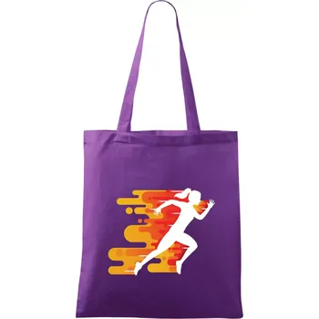 Běhání - oranžová žena - Taška bavlněná - 42 x 38 cm ( Fialová )