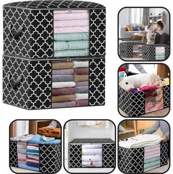 Úložný box 2 ks. SKLÁDACÍ ÚLOŽNÉ TAŠKY NA OBLEČENÍ 102L, ORGANIZÉR