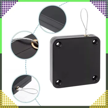 Samolepicí samozavírač dveří se zatahovacím lankem, černý