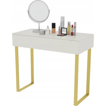 Toaletní stolek Toaletní Stolek konzole VOGA 90cm kašmír + zlaté nohy U