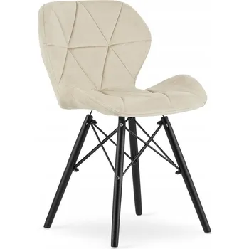 Jídelní židle Židle LAGO Samet - béžová / černé nohy x 1