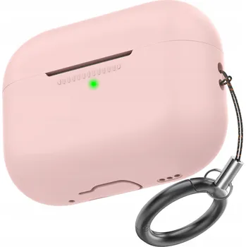 Pouzdro na mobilní telefon Pouzdro AhaStyle pro AirPods Pro 2 silikonové s karabinou růžové