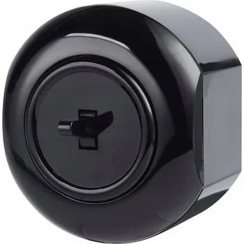 vypínač LOFT KŘÍŽOVÝ VYPÍNAČ ČERNÝ NÁSTĚNNÝ STŘEDOVÝ JLM