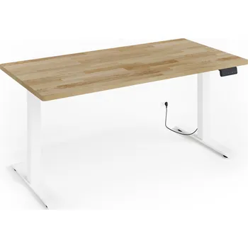 Psací stůl Obdélníkový psací stůl Homlando 160 x 80 x 75 cm bílý, přírodní dub
