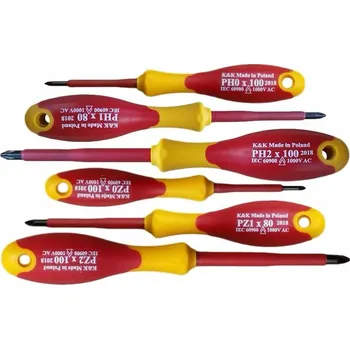 Šroubovák SADA IZOLOVANÝCH ŠROUBOVÁKŮ PRO ELEKTRIKÁŘE 1000V 6 KUSŮ