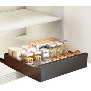 Úložný box KitchenSlide organizér 40 cm – kovový výsuvný úložný šuplík na koření, černý