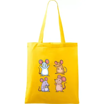 Barevné myši - Taška bavlněná - 42 x 38 cm ( Žlutá )