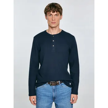 Pánské tričko BIG STAR TRIČKO PÁNSKÉ S DLOUHÝM RUKÁVEM TMAVĚ MODRÉ MERRTER 403 L