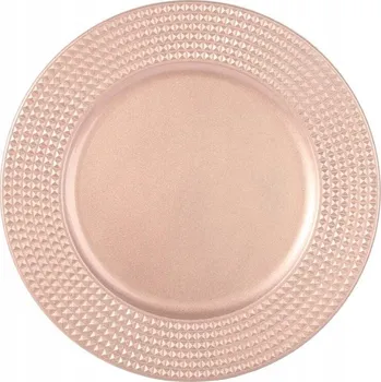 Talíř Dekorativní podnos/talíř pod talíř Čtverečky Růžový 33cm - Doplněk na oslavy a svátky