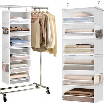 Úložný box Závěsný skládací regál z vyztužené tkaniny, organizér, police do skříně