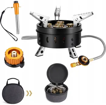 Turistický vařič TURISTICKÝ PLYNOVÝ VAŘIČ S HOŘÁKEM A KUFRÍKEM, VÝKON 11000 W