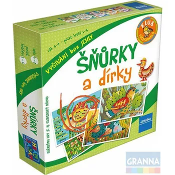 Desková hra GRANNA Hra Šňůrky a dírky kreativní set 4 karty s 8 provázky vyšívání obrázků | 65554