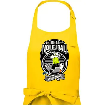 Kuchyňská zástěra Hraju pro radost volejbal a fakt dobře - Dámská zástěra na vaření - Univerzální velikost ( Žlutá )