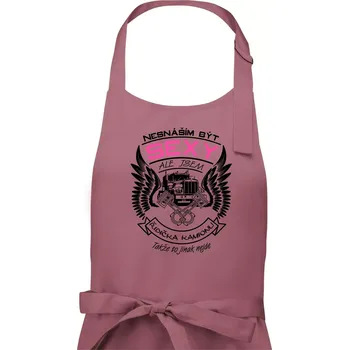 Kuchyňská zástěra Nesnáším být sexy - řidička kamionu - Dámská zástěra na vaření - Univerzální velikost ( Starorůžová )
