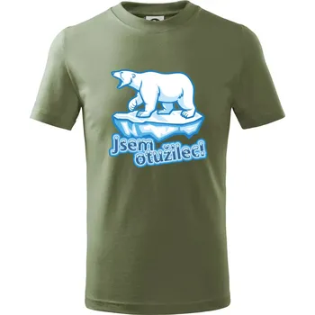 Chlapecké oblečení Jsem otužilec - medvěd - Tričko dětské bavlněné - 158 cm/12 let ( Khaki )