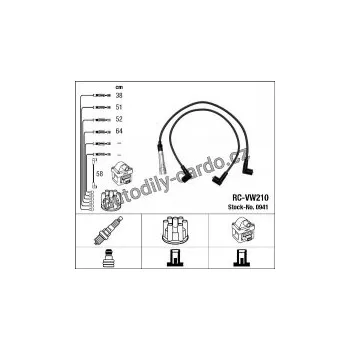 Zapalovací kabel Sada kabelů pro zapalování NGK RC-VW210 - AUDI, SEAT, VW