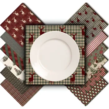 prostírání VÁNOČNÍ PROSTÍRÁNÍ POD TALÍŘE NA STŮL SADA 24 ks SVÁTEČNÍ VEČEŘE
