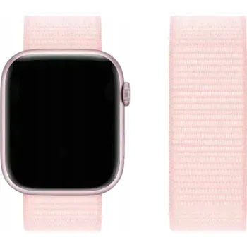 Řemínek na hodinky MĚKKÝ RŮŽOVÝ NYLONOVÝ ŘEMÍNEK PRO APPLE WATCH 42/44/45/46/49MM S10, NASTAVITELNÝ