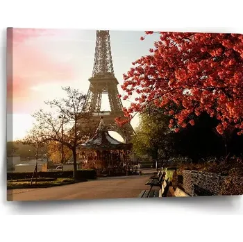 Obraz Sablio Obraz Eiffelova věž a červený strom - 60x40 cm