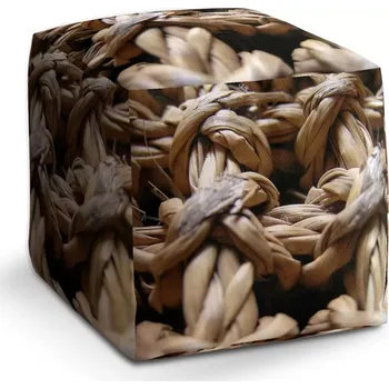 Taburet Sablio Taburet Cube Banánové listí: 40x40x40 cm