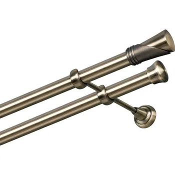 Garnýž Garnýž kovová dvouřadá 25/25mm Duncan mosaz 440 cm (do stěny / na tunýlek - bez kroužků)