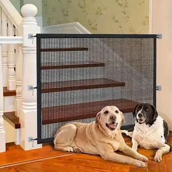 Dětská zábrana Síťová bezpečnostní zábrana do dveří a na schody pro psy a kočky 110 × 72 cm