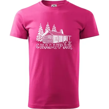 Pánská móda Chalupář srub - Klasické pánské triko vyšší gramáže - M ( Purpurová )