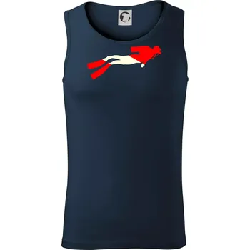 Potápěč vlajka - Tílko pánské Core - M ( Námořní modrá (velmi tmavá - téměř černá) )