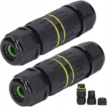 2X VODOTĚSNÁ KABELOVÁ SPOJKA NÁTRUBEK ŠROUBOVACÍ 4PÓLOVÁ