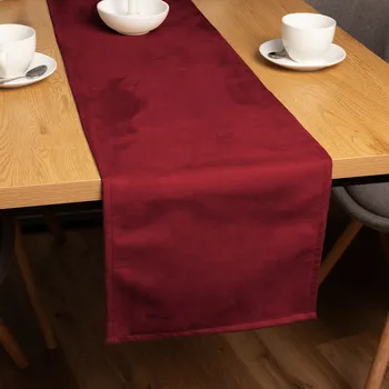 ubrus Běhoun na stůl/imitace broušené kůže Alcantara ALC-018 Vínově červený 20x120 cm