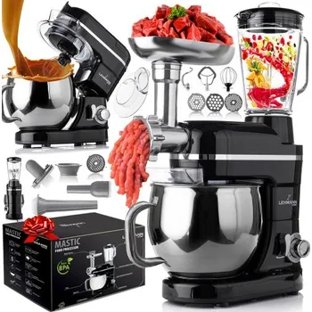 Kuchyňský robot Culinario Max 3000 – multifunkční kuchyňský robot s mícháním, mixérem a mlýnkem na maso, černý