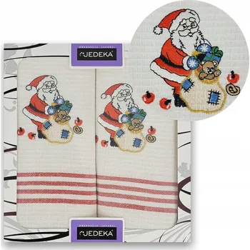 Utěrka Sada kuchyňských utěrek 2ks MIKULÁŠ s pytlíkem, ideální jako dárek Jedeka