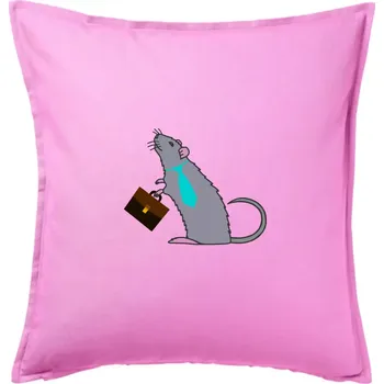 Polštář Krysa kancelářská barevná (Moňas) - Polštář 50x50 - 50x50 - Pouze potah ( Růžová )