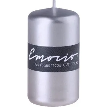 Svíčka Emocio Elegance válec 60x110 metal stříbrná svíčka