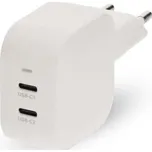 NEDIS síťová nabíječka/ 45 W/ PD 3.0/ rychlé nabíjení/ 2.25 / 3.0 A/ 2x USB-C/ bílá
