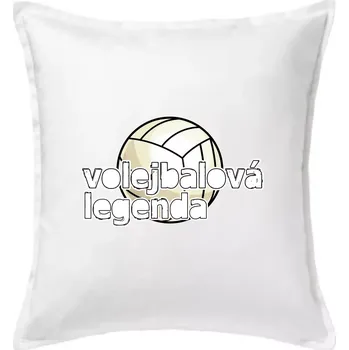 Polštář Volejbalová legenda - bílé písmo - Polštář 50x50 - 50x50 - Pouze potah ( Bílá )
