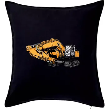 Polštář Žlutý bagr z boku - Polštář 50x50 - 50x50 - Pouze potah ( Černá )
