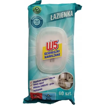 Utěrka Vlhčené ubrousky z netkané textilie W5 v balení 60 ks, bílé
