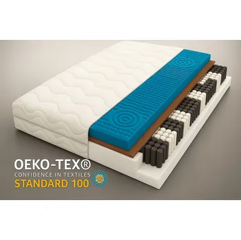 Matrace Taštičková matrace MASÁŽNÍ KOKOS 70x190 pocket 7 ZÓN H3/H4 Profilovaná pěna