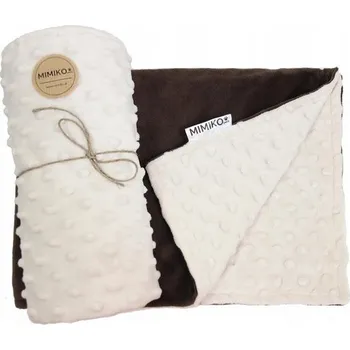 Pelíšek pro psa MIMIKO Pets Minky deka s puntíky 100x75cm béžová / hnědá