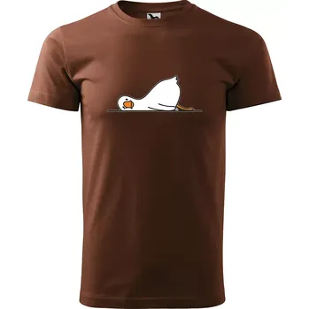 Pánské tričko Sablio Tričko s potiskem Pro lenivý den - hnědé S