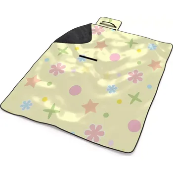 deka Sablio Plážová deka Květiny na žluté: 200x140 cm